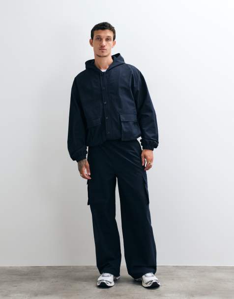 Cernucci textured nylon utility cargo trousers co-ord in blue
