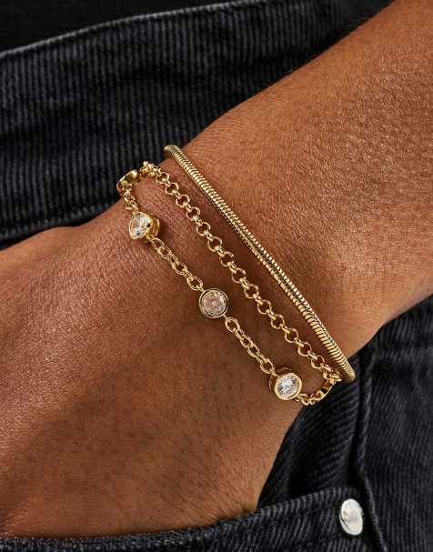 Cernucci Triple layer rolo bracelet - 3mm - gold in gold - view 1