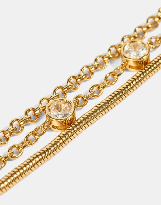 Cernucci Triple layer rolo bracelet - 3mm - gold in gold, 2 of 4