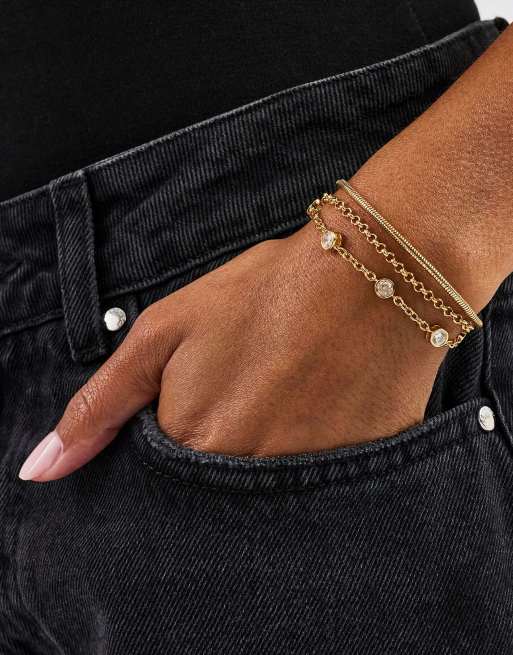 Cernucci Triple layer rolo bracelet - 3mm - gold in gold, 3 of 4