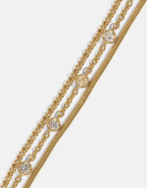 Cernucci Triple layer rolo bracelet - 3mm - gold in gold, 4 of 4
