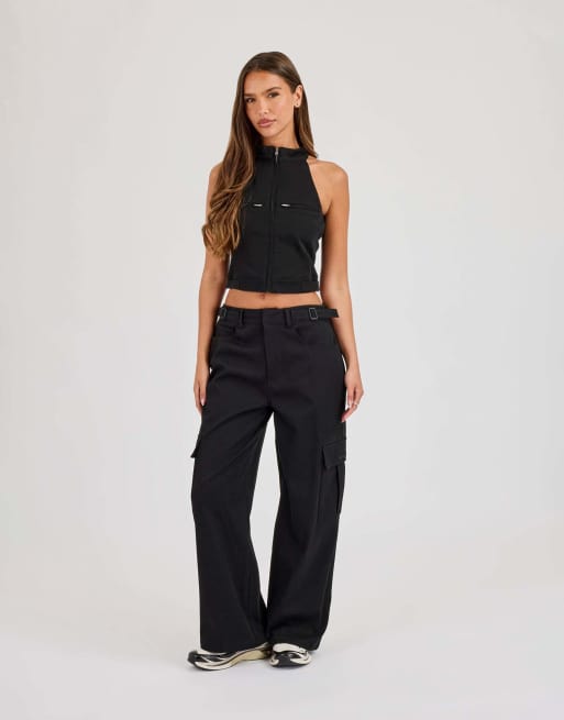 Cernucci Twill cargo trouser in black, 4 of 4