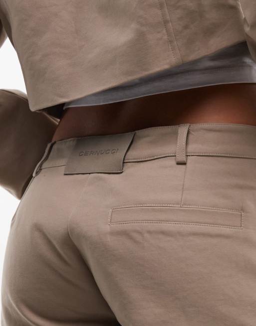 Cernucci twill micro shorts co-ord in beige, 4 of 5