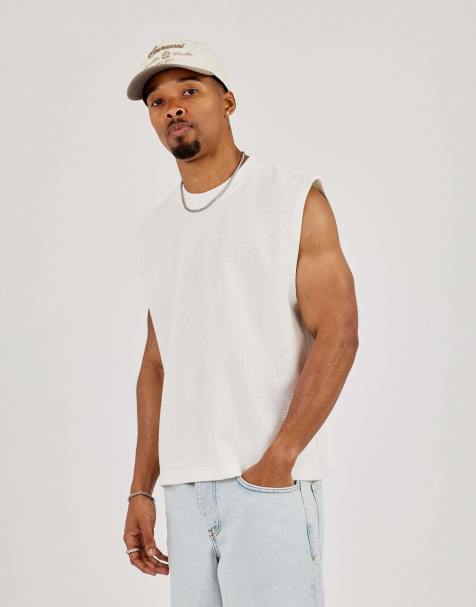 Cernucci Waffle embroidered tank in beige - view 1