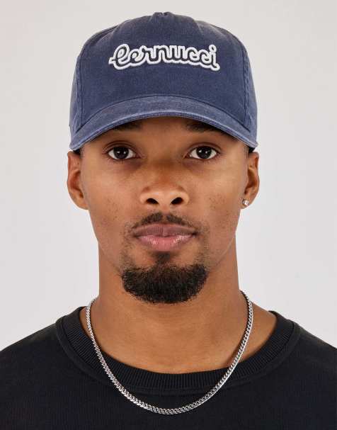Cernucci Washed logo outline embroidered cap in blue - view 1
