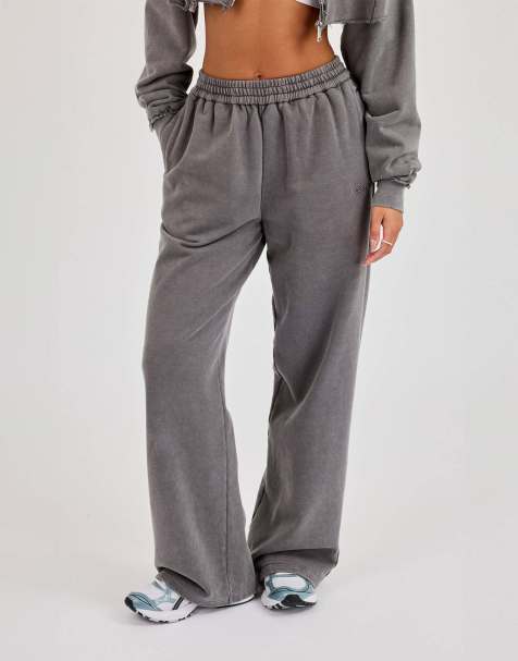 Cernucci Washed logo wide leg jogger in grey - view 1