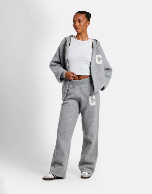 Cernucci Wide leg knitted jogger in grey, 4 of 4