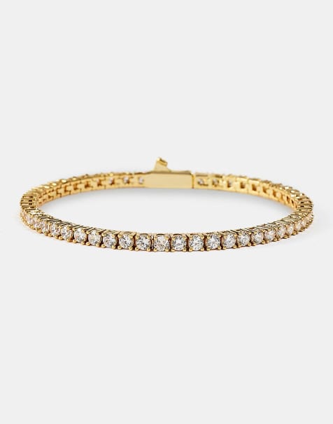 Cernucci Womens 3mm tennis bracelet in gold - view 1