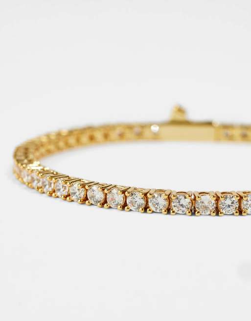 Cernucci Womens 3mm tennis bracelet in gold, 4 of 4