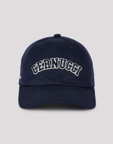 Cernucci Womens embroidered cap in navy - view 1