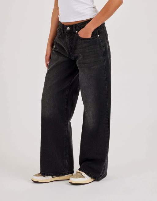Cernucci Womens low rise baggy jean in black, 3 of 4