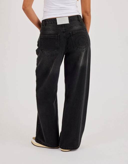 Cernucci Womens low rise baggy jean in black, 4 of 4