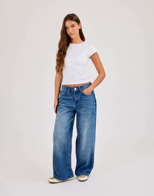 Cernucci Womens low rise baggy jean in blue, 2 of 4