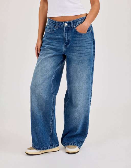 Cernucci Womens low rise baggy jean in blue, 3 of 4