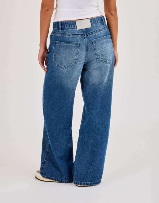 Cernucci Womens low rise baggy jean in blue, 4 of 4
