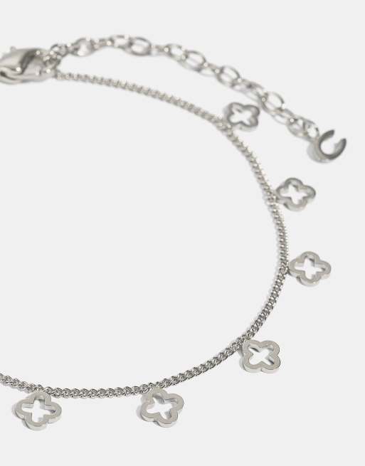 Cernucci Womens multi motif anklet - 6mm in silver, 3 of 4