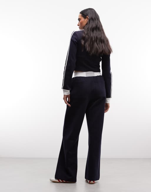 Cernucci - Zachte joggingbroek met wijde pijpen en logo in marineblauw, deel van co-ord set, 4 van 5