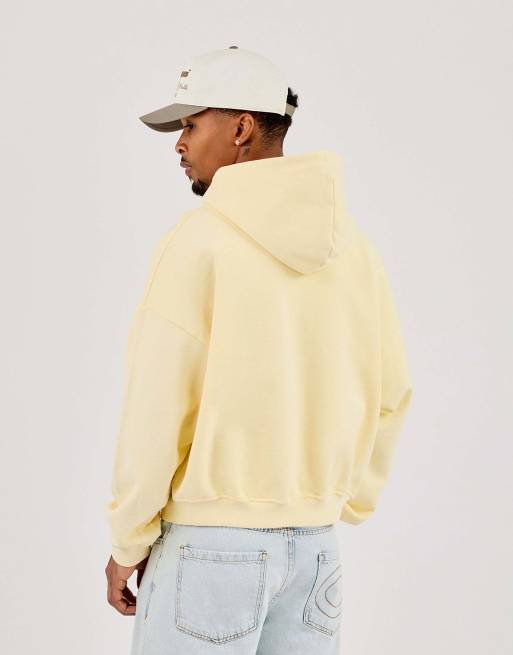 Cernucci Zip through boxy hoodie in yellow, 4 of 4