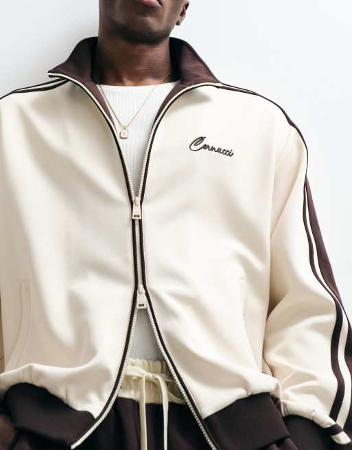 Cernucci zip through track jacket co-ord with contrast panel