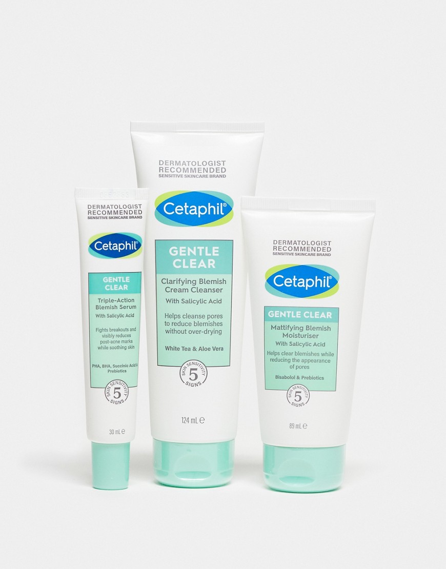 Cetaphil Gentle Clear 3 Step Routine Skincare Set for Blemish Prone Sensitive Skin - 25% Saving-No c