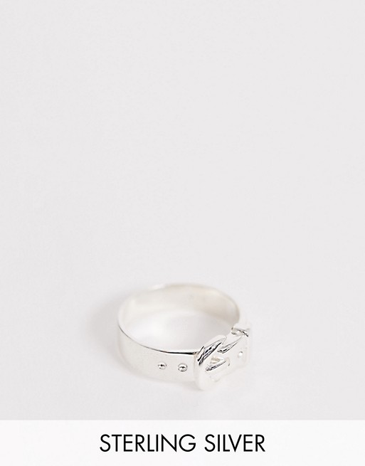 Chained & Able belt ring in sterling silver