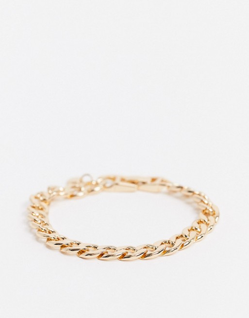 Chained & Able bracelet with cuban link in gold