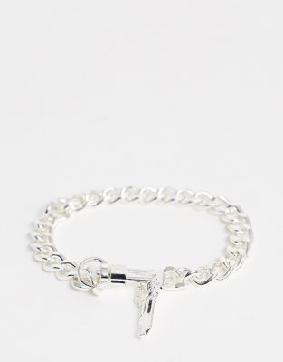 Chained & Able chain bracelet with key charm in silver | ASOS