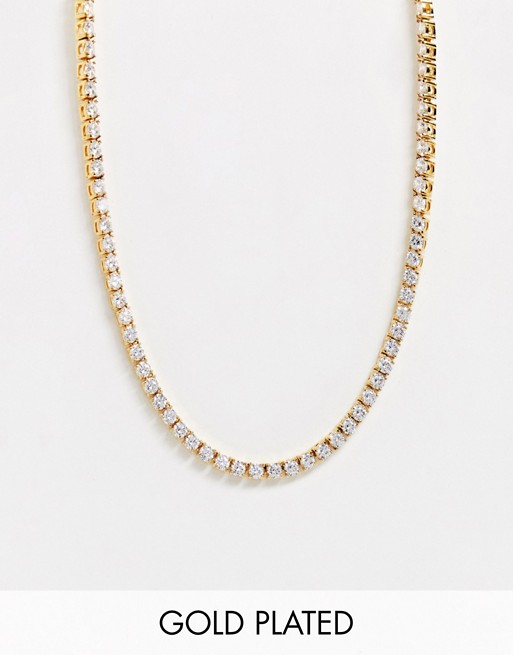 Chained & Able gold plated neck chain with crystal detail