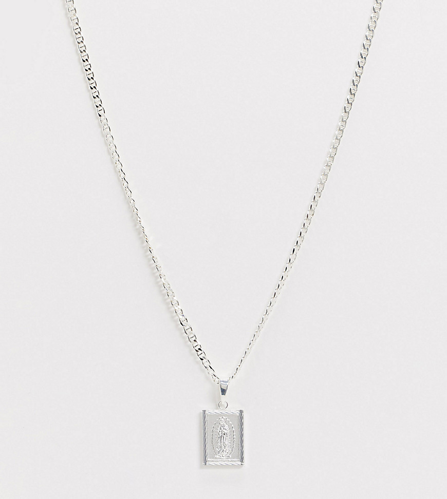 Chained & Able - Ketting met vierkante hanger van echt zilver