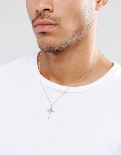 Chained & Able Mini Crucifix necklace in gold