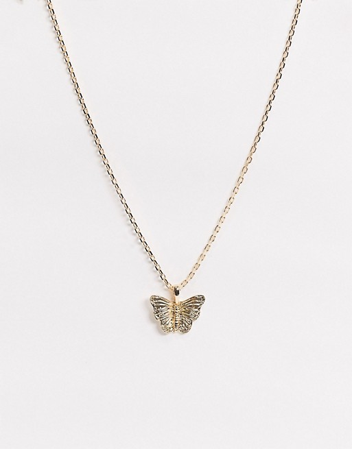Chained & Able neckchain in gold with butterfly pendant