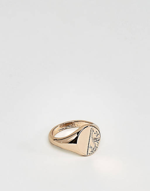 Chained & Able vintage signet ring in gold