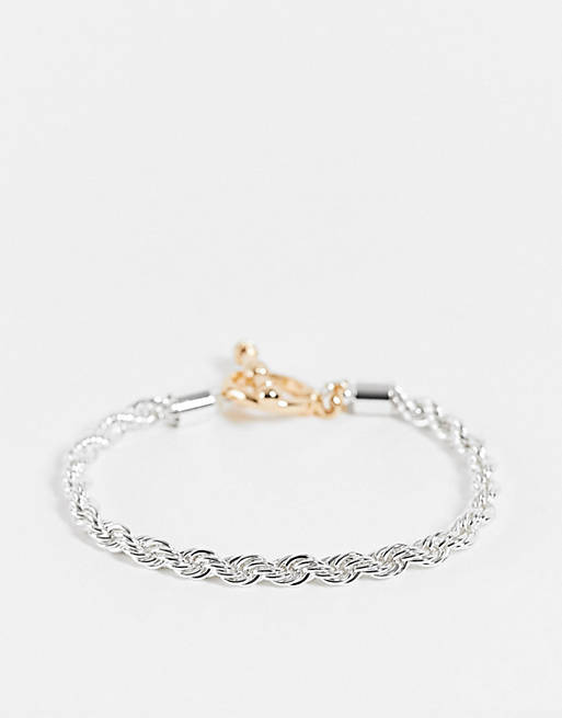 Chained and Able rope bracelet in silver