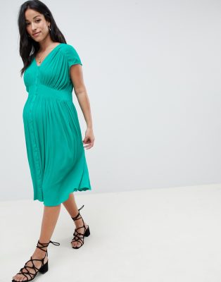 фото Чайное платье миди asos design maternity-зеленый asos maternity