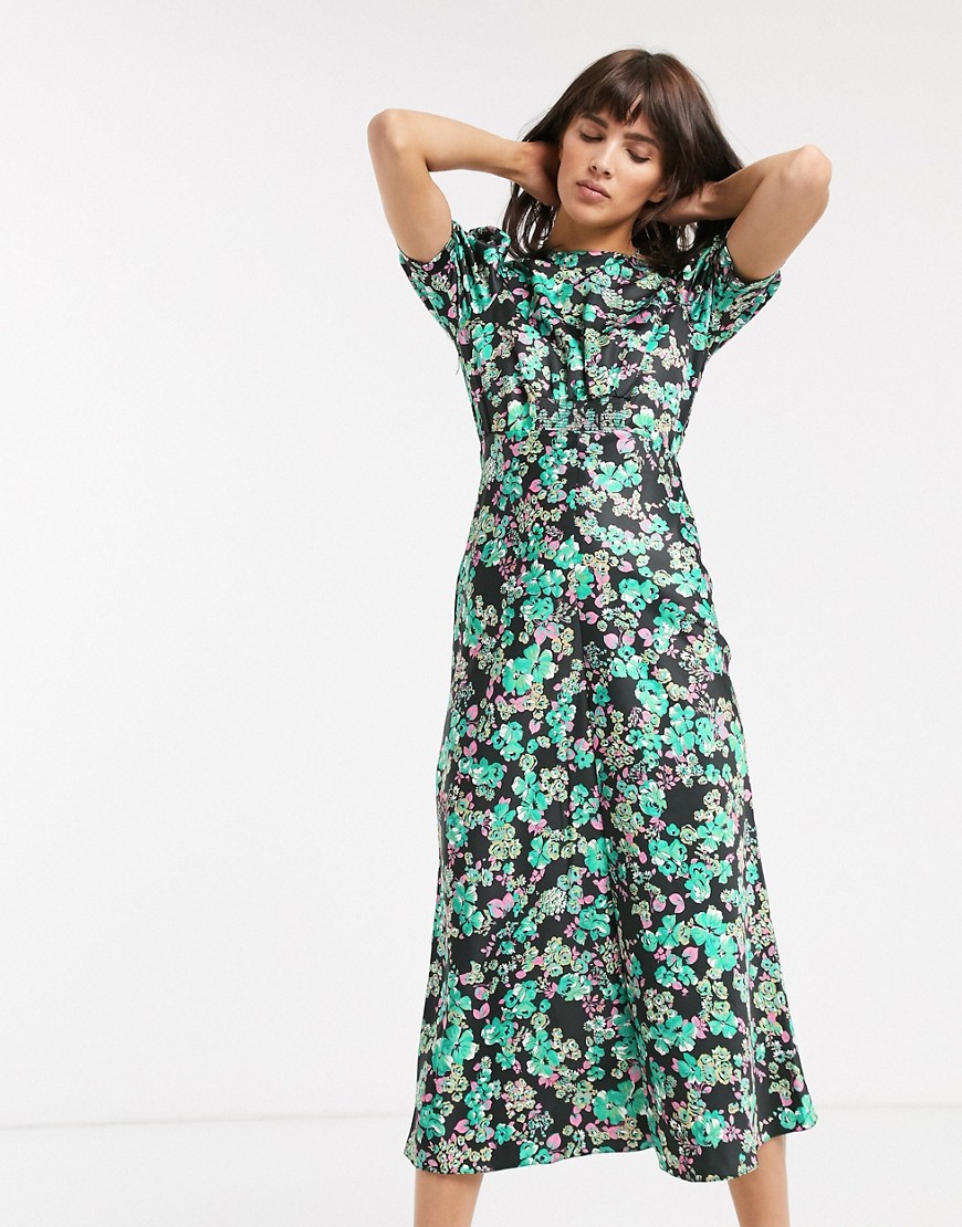 фото Чайное платье миди с цветочным принтом asos design-мульти