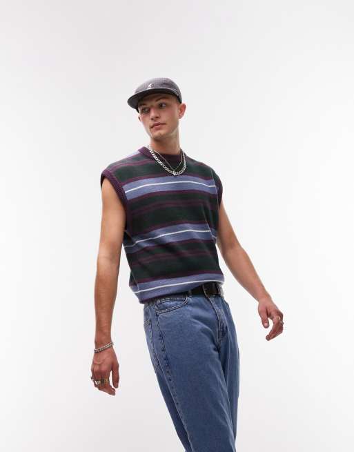 Chaleco a rayas moradas de Topman (parte de un conjunto)