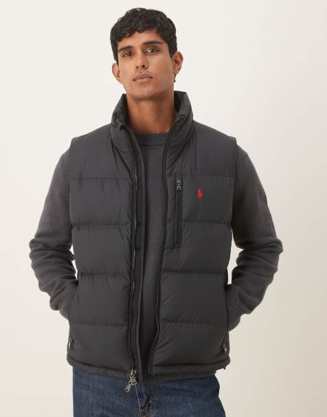 Chaleco acolchado negro aislante con logo de icono de plumón Gorham de Polo Ralph Lauren - view 1