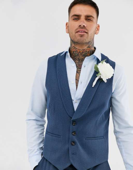 Traje entallado en sarga azul petróleo de ASOS DESIGN Wedding, 4 de 4