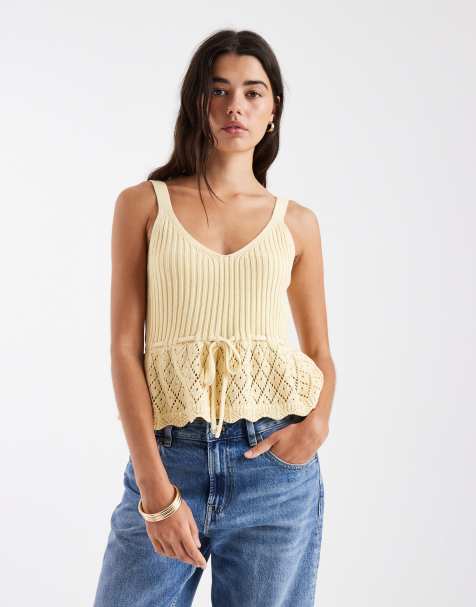 Chaleco amarillo con sobrefalda de punto de New Look - view 1