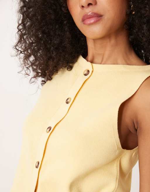 Chaleco amarillo pastel de punto de ASOS DESIGN (parte de un conjunto), 2 de 4