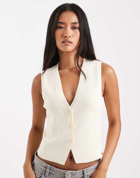 Chaleco amarillo pastel de punto de ONLY - view 1