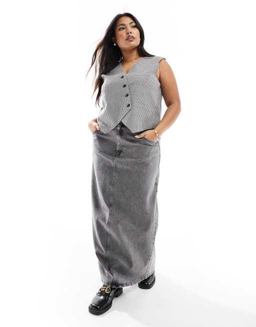 Chaleco asimétrico con estampado de pata de gallo de ASOS DESIGN Curve, 4 de 4