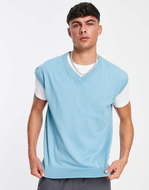 Chaleco azul ártico con cuello de pico de Threadbare