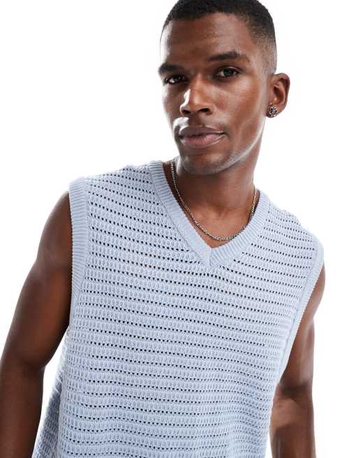 Chaleco azul claro con cuello de pico de punto de Cotton On, 2 de 4