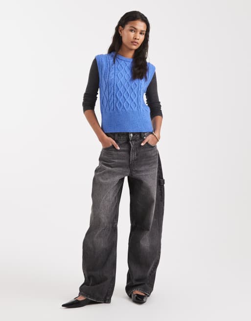 Chaleco azul de punto de ochos de New Look, 3 de 4