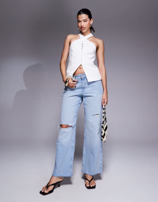 Chaleco blanco con cuello halter de River Island , 2 de 4