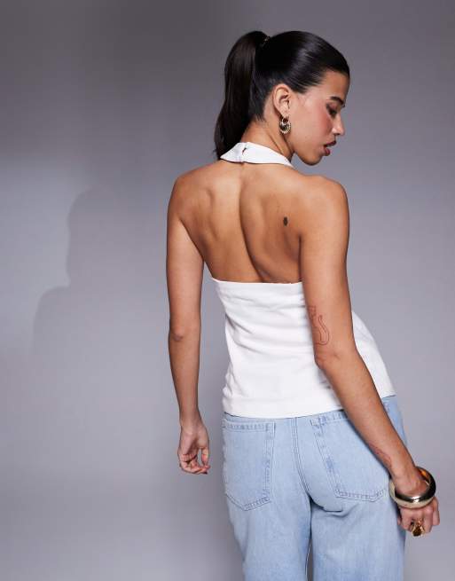 Chaleco blanco con cuello halter de River Island , 4 de 4