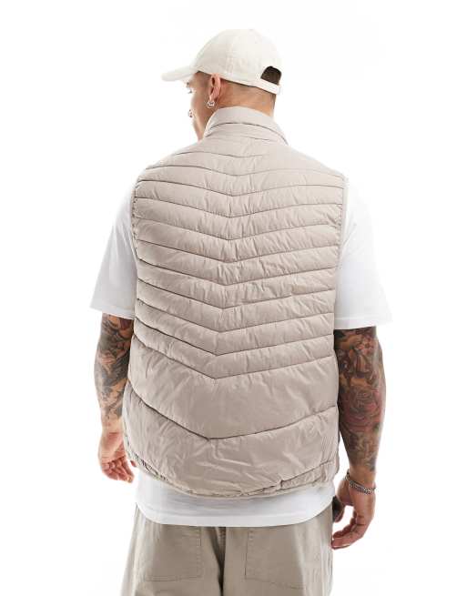 Chaleco blanco hueso acolchado plegable de Jack & Jones, 2 de 4