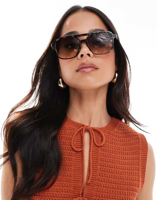 Chaleco color óxido con lazada delantera de tejido de efecto croché de ASOS DESIGN (parte de un conjunto), 3 de 4