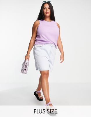 Chaleco de algodón Pieces Curve en color lila - LILAC